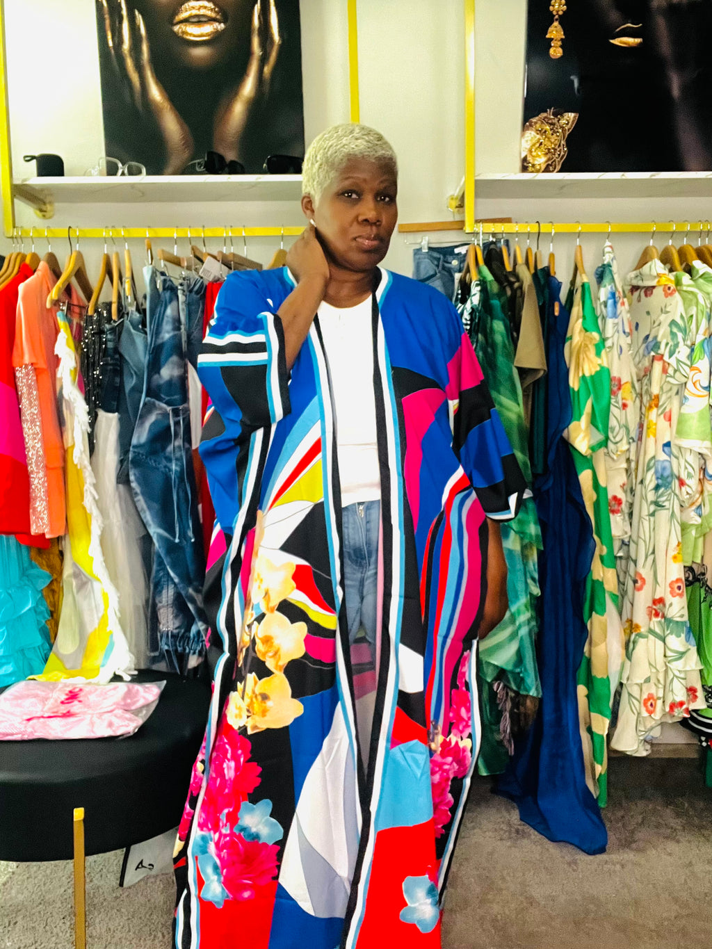 Royal Multi color Kimono
