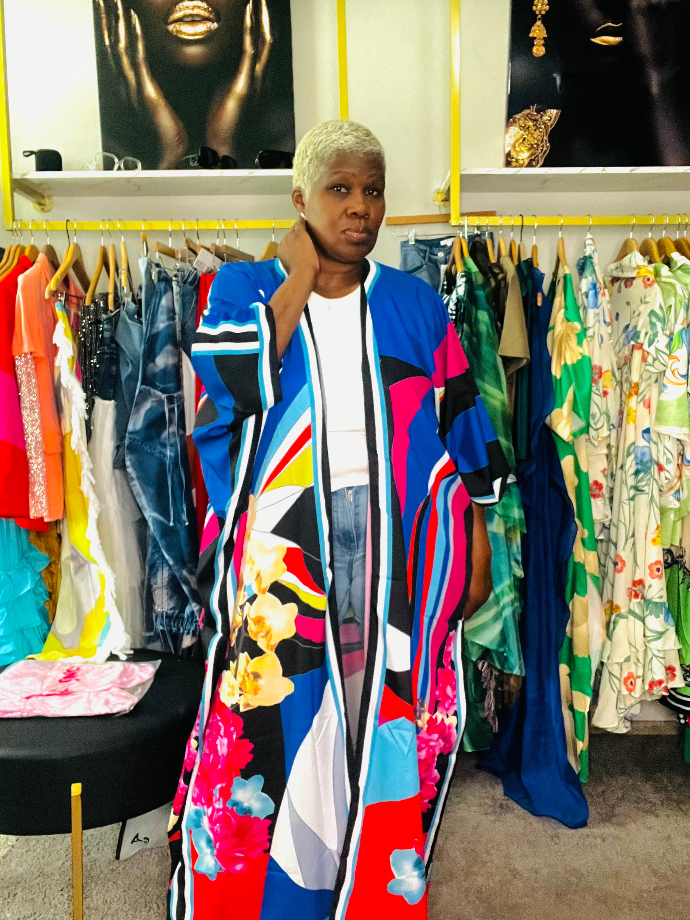 Royal Multi color Kimono