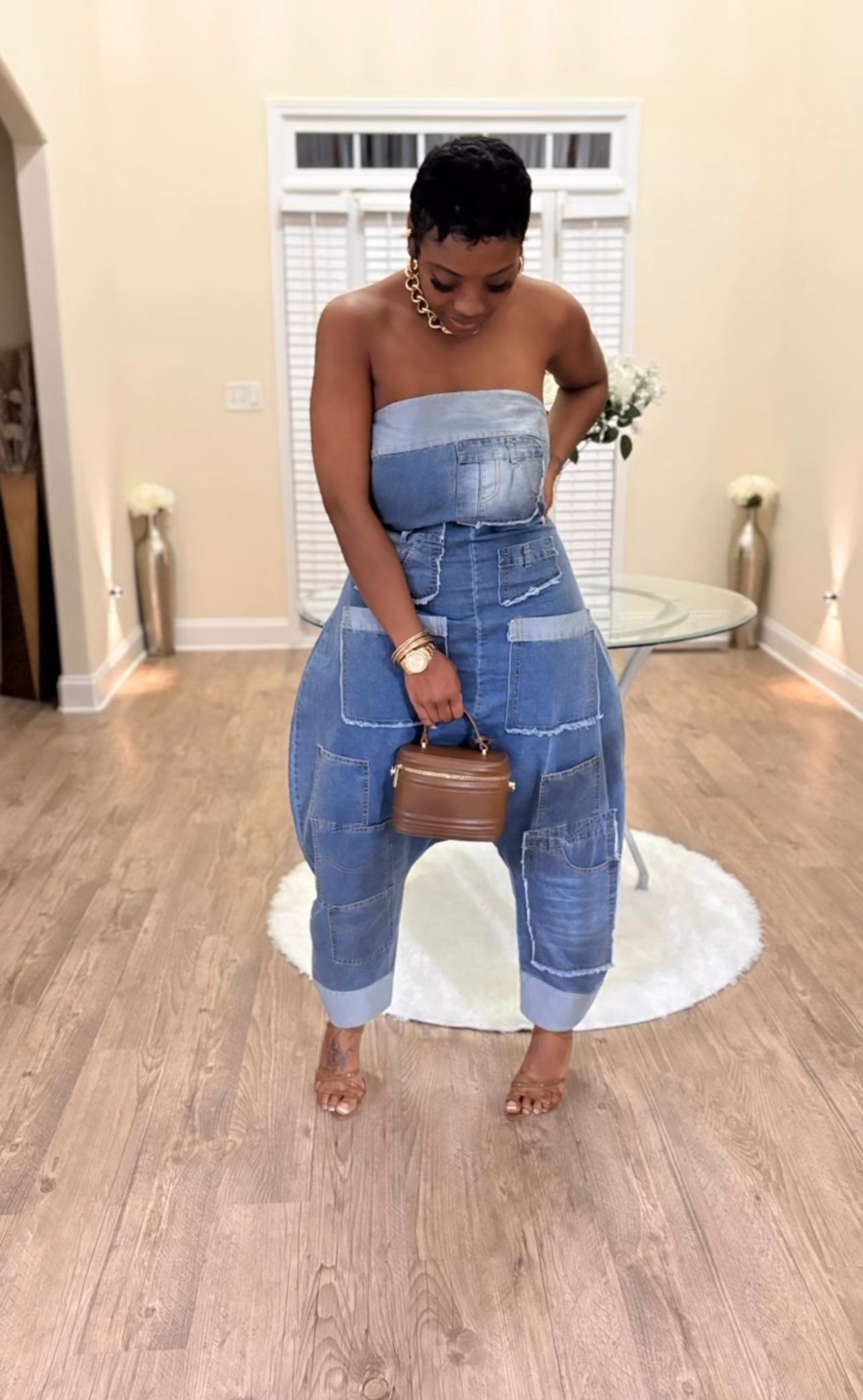 Denim Tube Jumpsuit